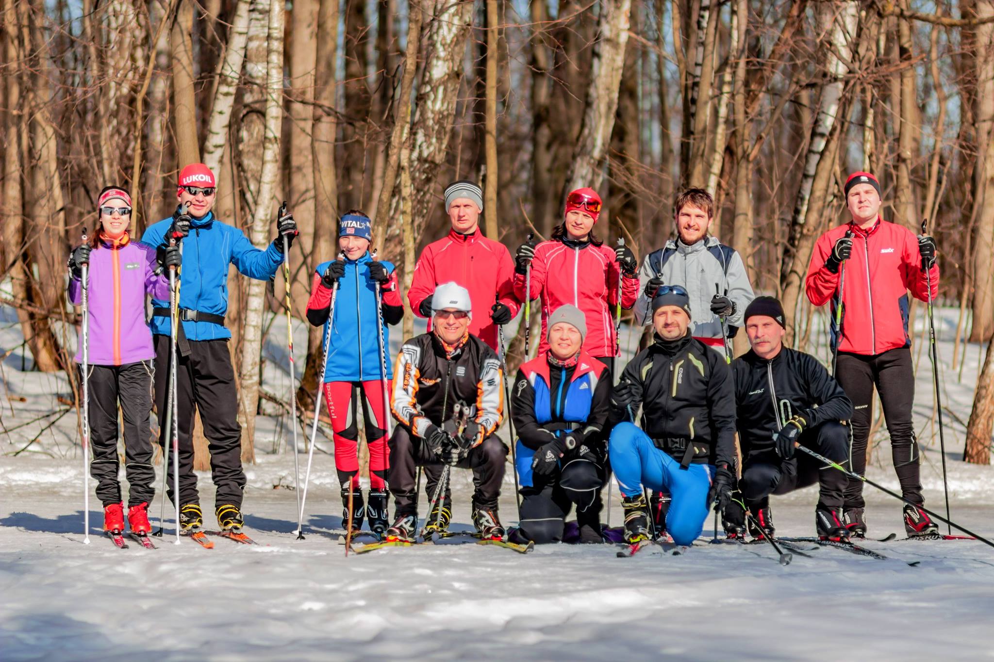 Во время групповой тренировки по лыжам клуба STRELA в Битцевском парке