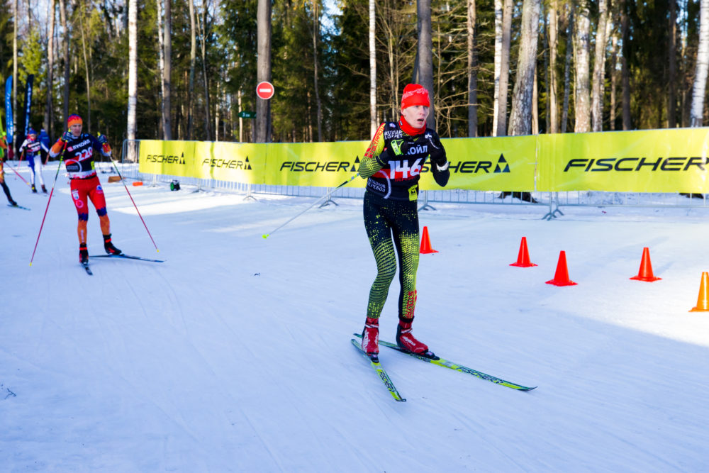 Ольга Полякова на лыжном марафоне Николов Перевоз в Пересвете 18 января 2020